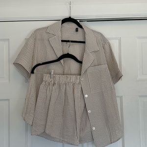 Seersucker matching set. Size M. Never worn. Zaful brand.